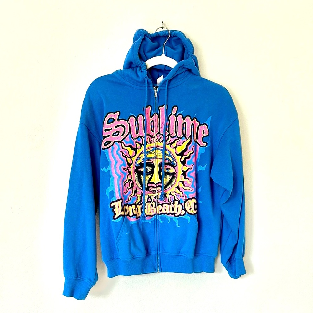 Blue Sublime Graphic Hoodie